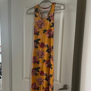 Floral Yellow Maxi Dress